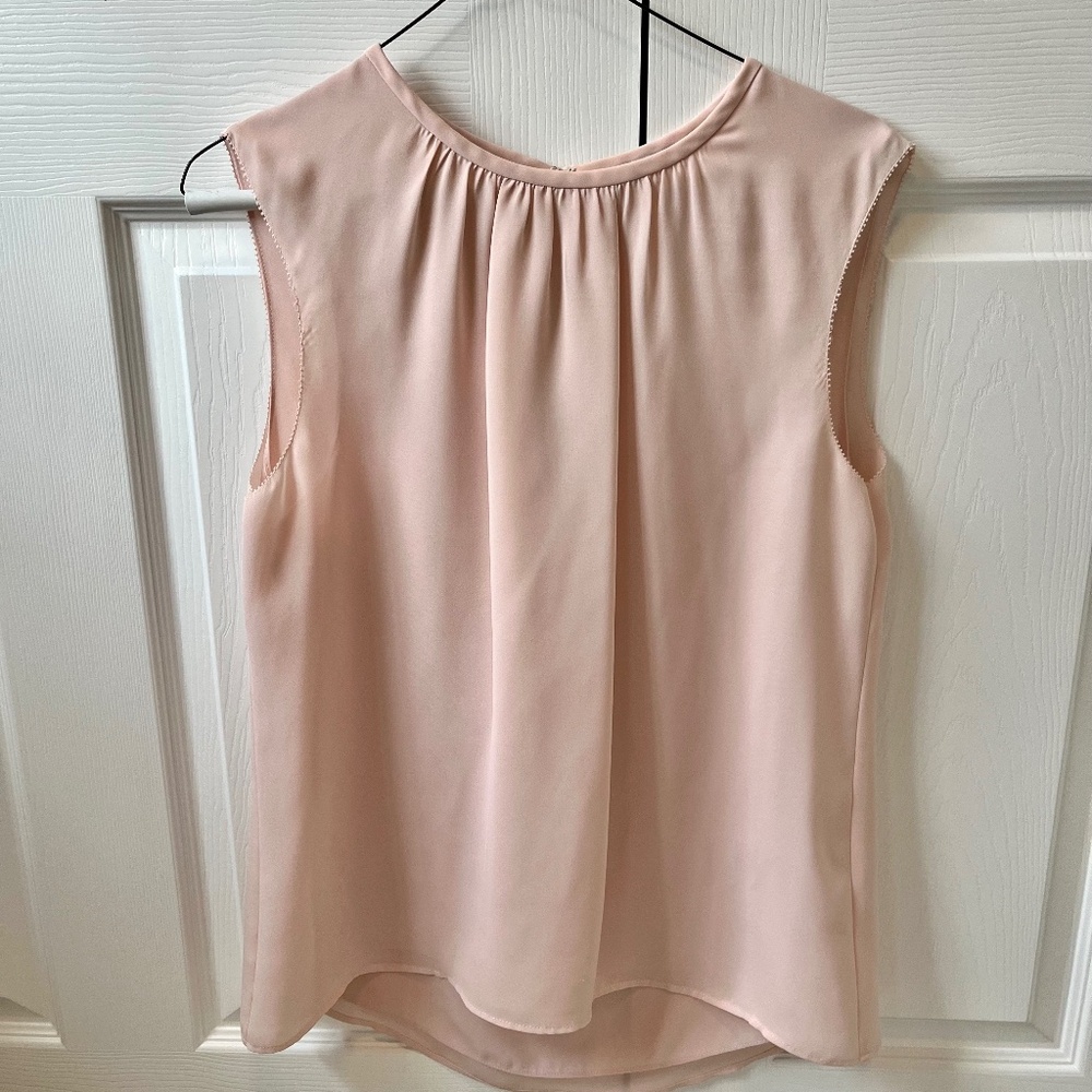 Reiss Pink Silk Sleeveless Top
